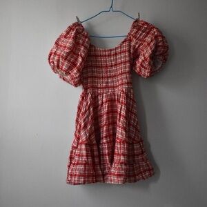 Fashion Brand Company Red Plaid Picnic Dress